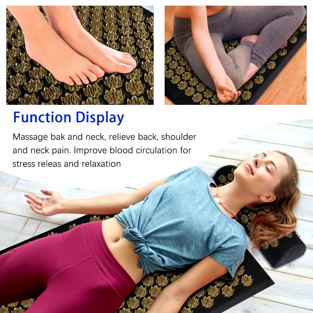 Nonslip Acupressure Mat and Pillow