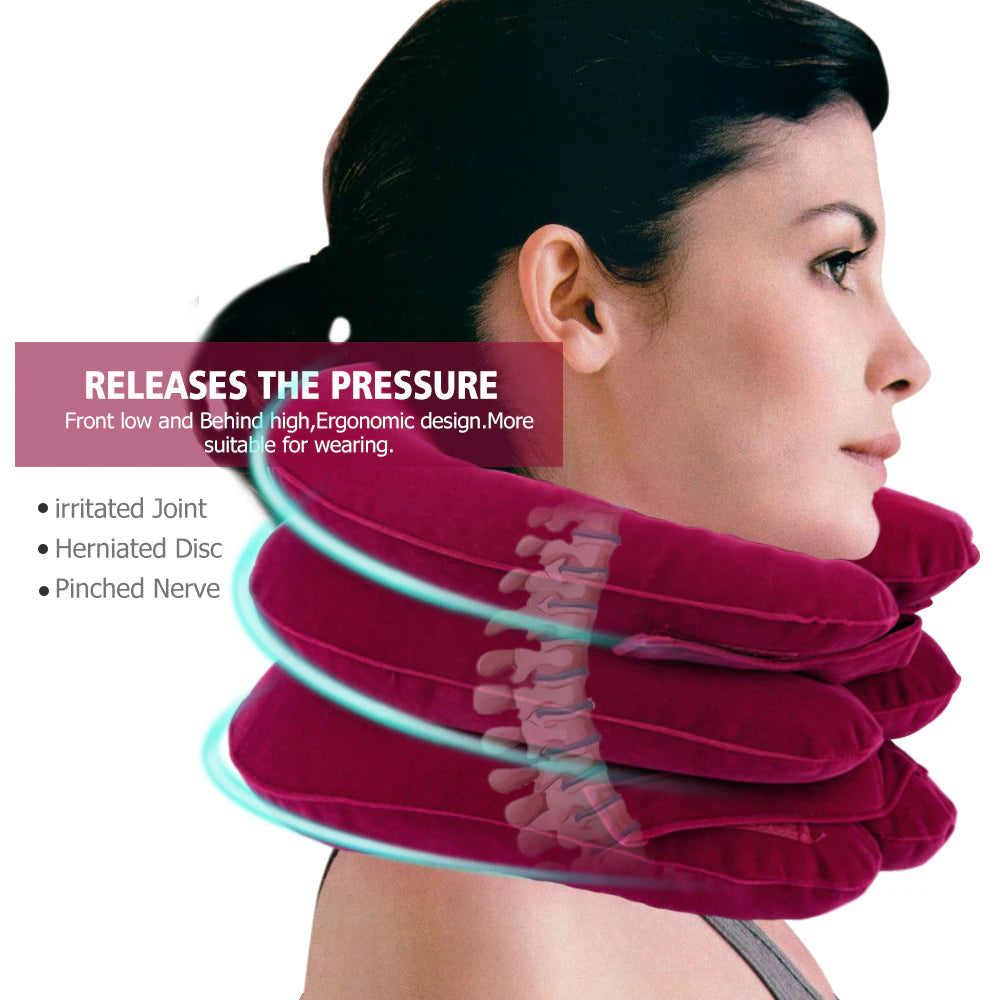 Cervical Neck Traction Device Relief for Chronic Neck & Shoulder Alignment Pain Inflatable Neck Stretcher