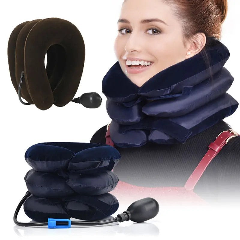 Cervical Neck Traction Device Relief for Chronic Neck & Shoulder Alignment Pain Inflatable Neck Stretcher