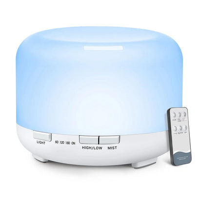 500ml Essential Oil Aroma Diffuser & Humidifier with Remote Control, 5V 2A