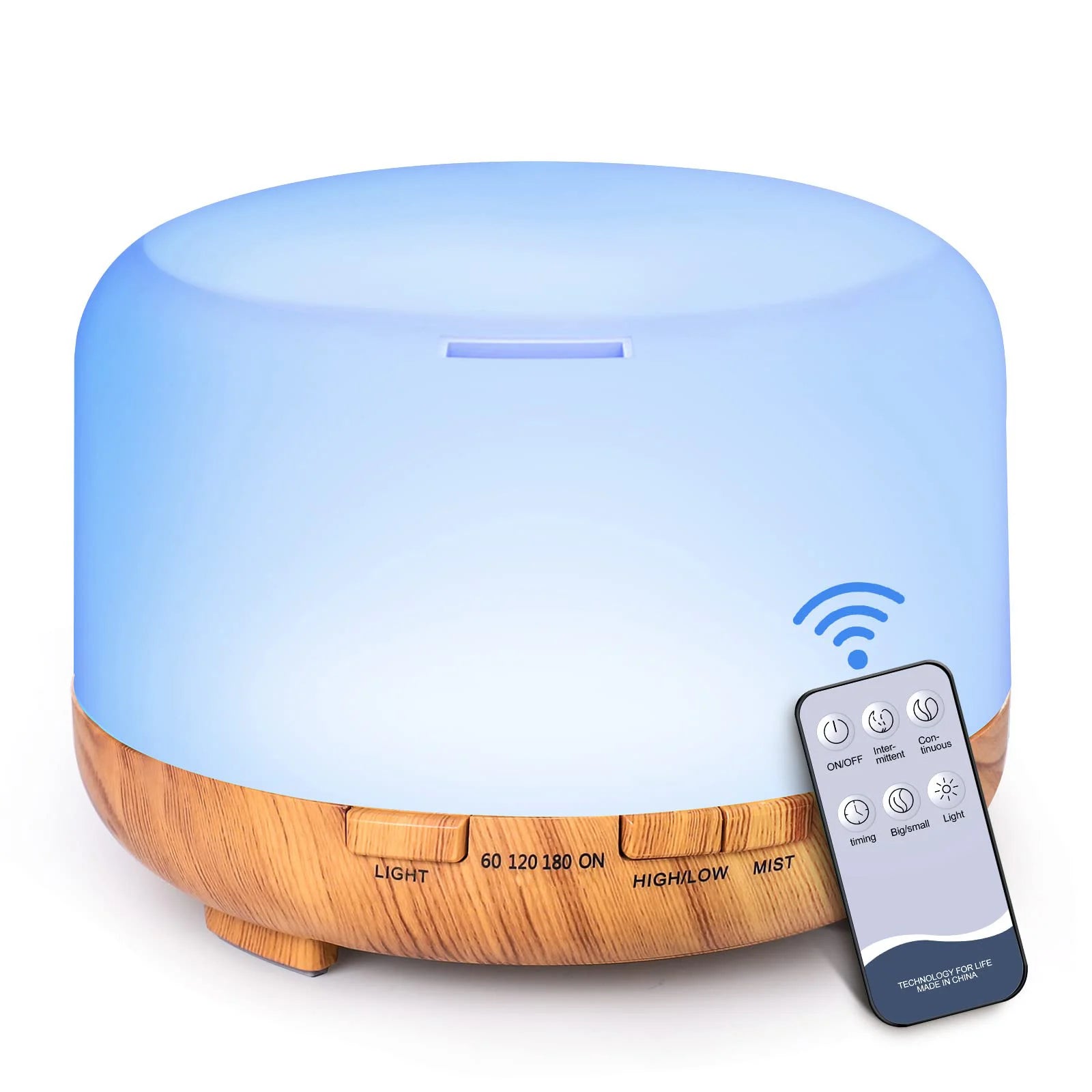 500ml Essential Oil Aroma Diffuser & Humidifier with Remote Control, 5V 2A